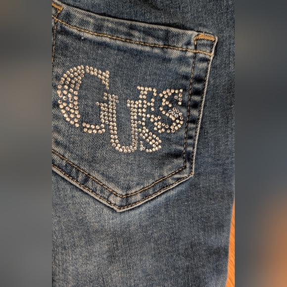 Distressed Blue Guess Skinny Jeans w - Picture 6 of 6